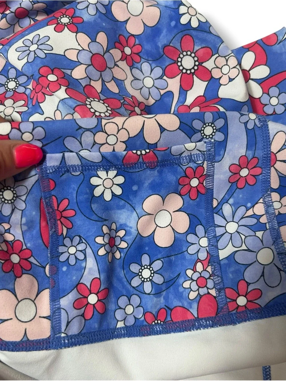Fabletics Ultra High Waisted Pure Luxe Floral Print 7/8th Length Leggings SZ LG